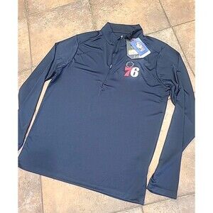 NWT Philadelphia 76ers Antigua 1/4-Zip Pullover Mens MED Sixers NBA Activewear